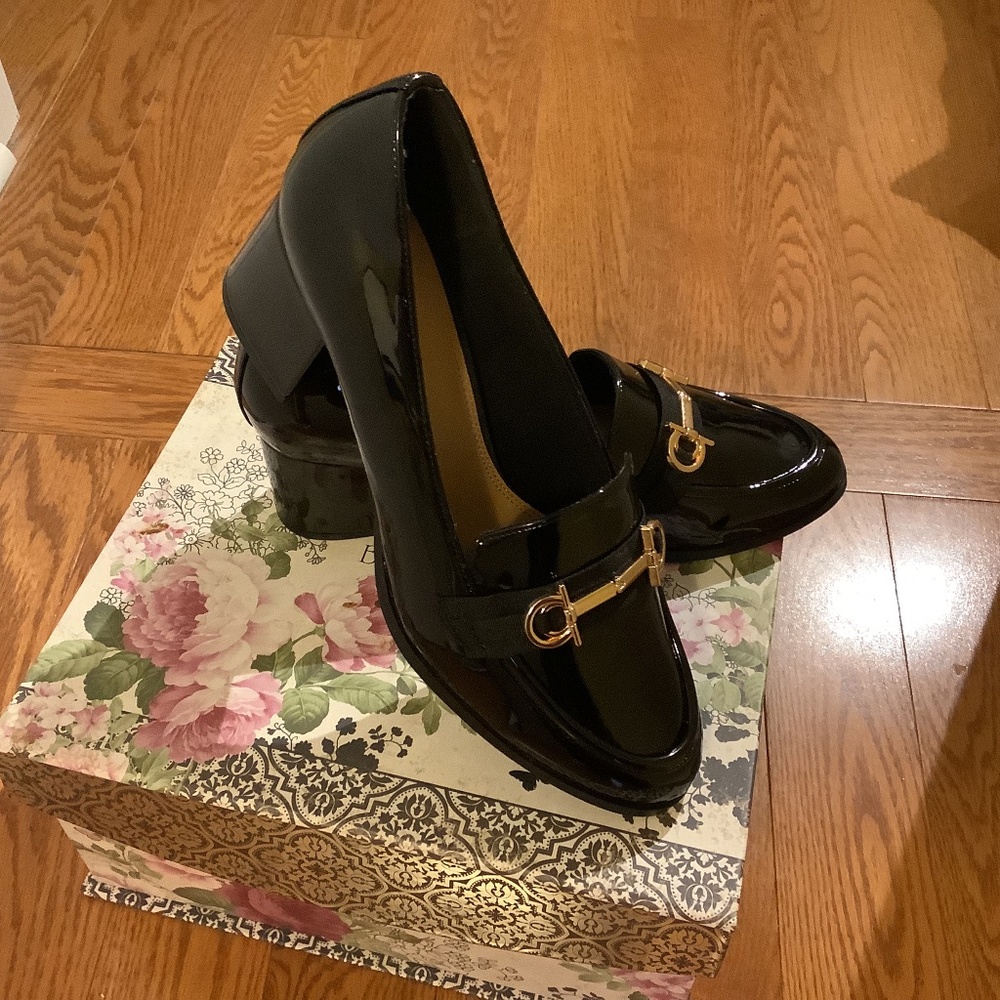 Black Patten Pumps by OSOS Shoes
